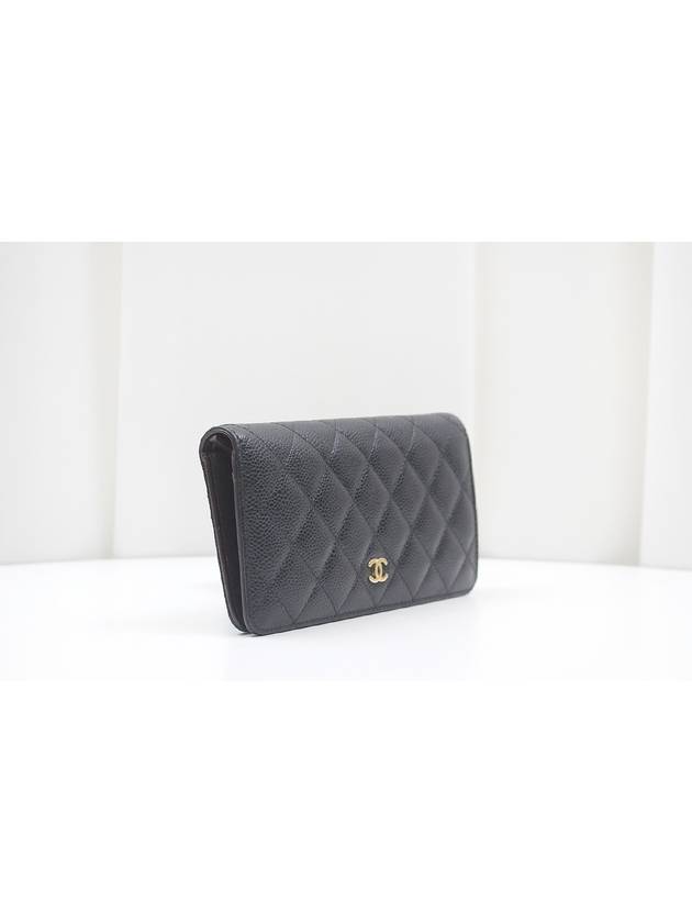 Classic Caviar Timeless Black Gold Long Wallet 21st A31509 - CHANEL - BALAAN 2