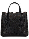 Mina 20 Vienne Wave Lux Calfskin Tote Bag Black - ALAIA - BALAAN 3