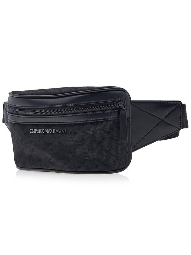 Omnia Jacquard Belt Bag Black - EMPORIO ARMANI - BALAAN.