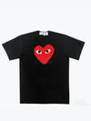 Heart Short Sleeve T Shirt Top P1T112 Black - COMME DES GARCONS - BALAAN 1