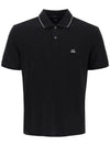 Stretch Piquet Regular Striped Collar Polo Shirt Black - CP COMPANY - BALAAN 2