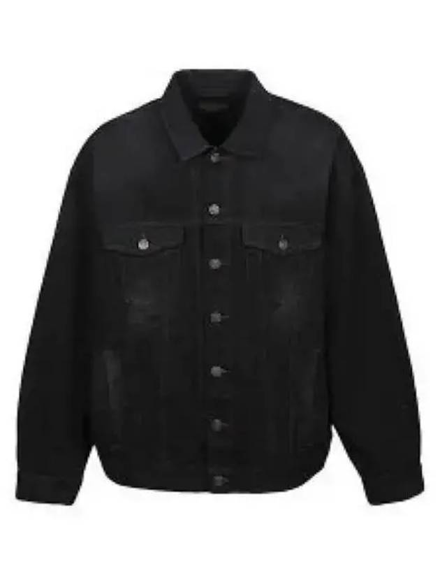 Political Campaign Logo Oversized Denim Jacket Black - BALENCIAGA - BALAAN 2