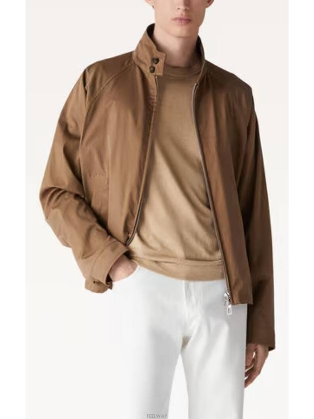 Taga Twill Cotton Zip-Up Jacket Brown - LORO PIANA - BALAAN 4