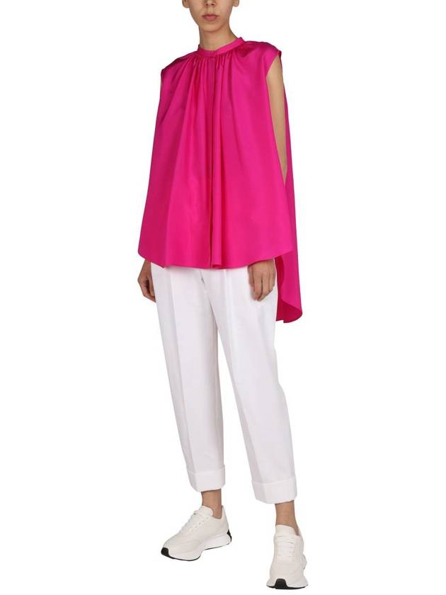 Women's Fuchsia Silk Blouse Pink - ALEXANDER MCQUEEN - BALAAN 3