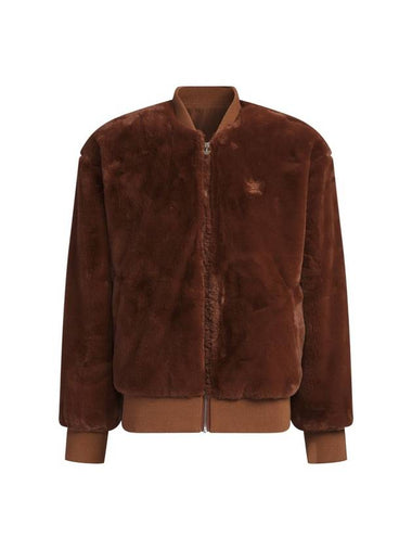 Reversible fur bomber jacket brown - ADIDAS - BALAAN 1