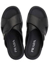 Crisscross Leather Slide Slippers Black - PRADA - BALAAN 3