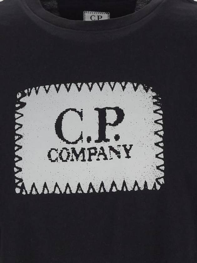 30/1 Jersey Label Style Logo Short Sleeve T-Shirt Black - CP COMPANY - BALAAN 4