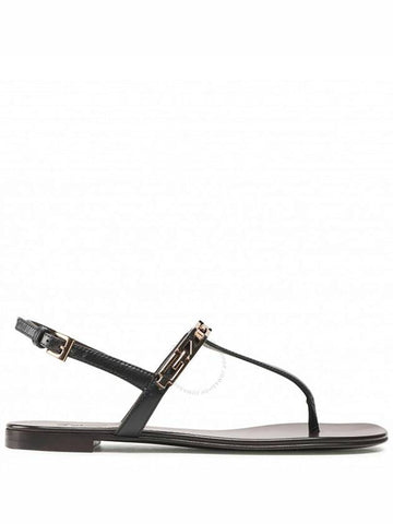 Giuseppe Zanotti Ladies Black Musicaa Monogram Thong Sandals, Brand Size 36 ( US Size 6 ) - GIUSEPPE ZANOTTI - BALAAN 1