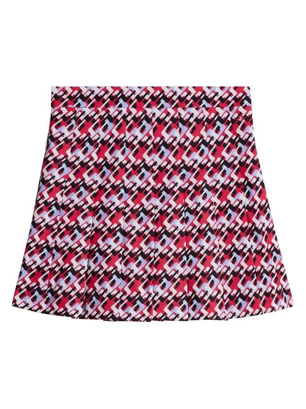 Women's Adina Print Pleated Skirt Red - J.LINDEBERG - BALAAN 1