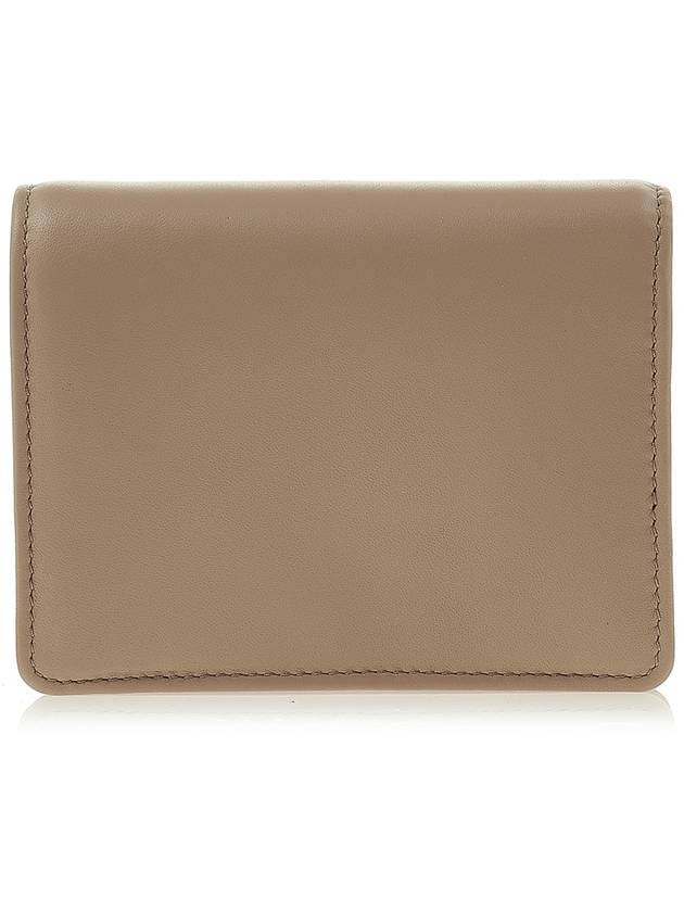 Logo Small Leather Half Wallet Beige - MIU MIU - BALAAN 4