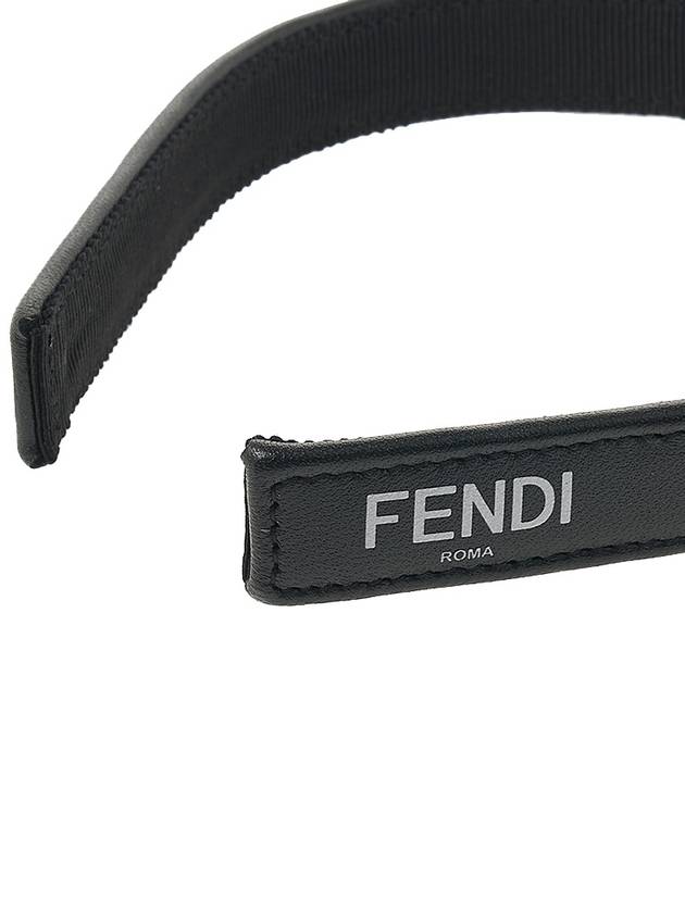 logo leather headband black - FENDI - BALAAN.