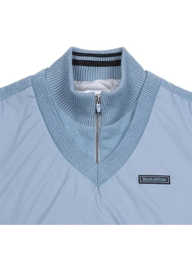 Men s front padded diagonal quilting windproof pullover 2322GXKC SKY BLUE - BLACK&WHITE - BALAAN 3