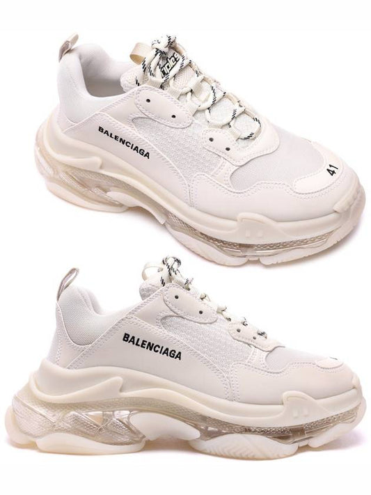 Triple S Lace-Up Low Top Sneakers White - BALENCIAGA - BALAAN 2