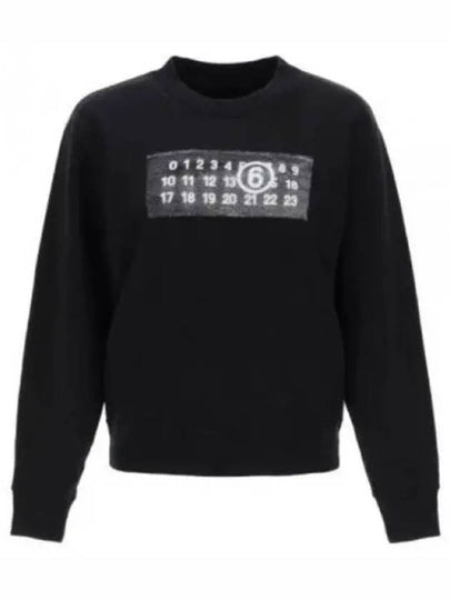 Number Logo Print Cotton Sweatshirt Black - MAISON MARGIELA - BALAAN 2