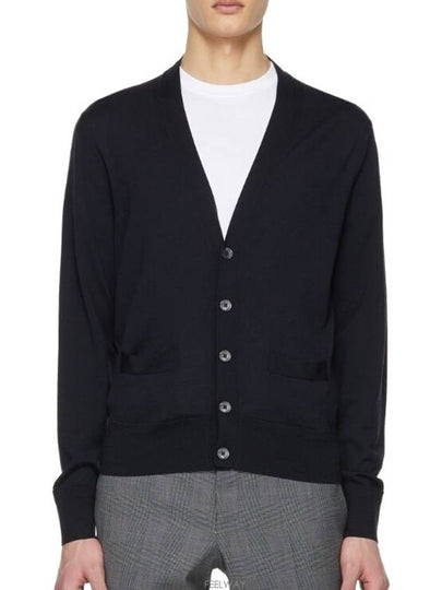 V-Neck Wool Cardigan Navy - TOM FORD - BALAAN 2