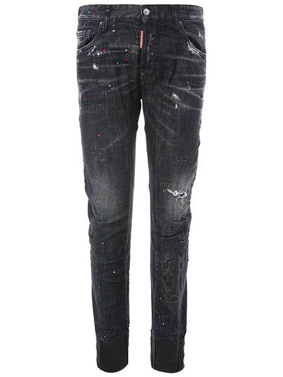 Painting Bullet Washing This Detail Tide Biker Jeans Black - DSQUARED2 - BALAAN 2