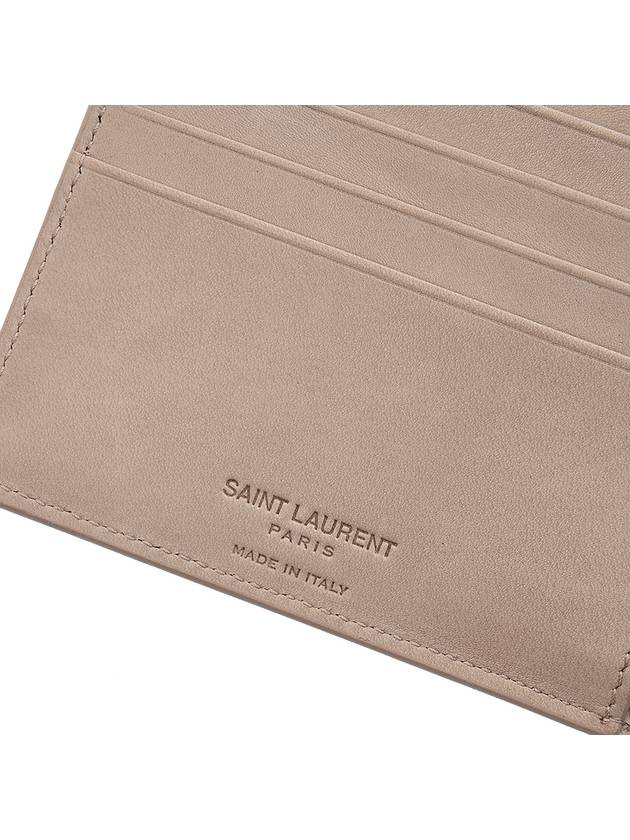 Cassandre Logo Bifold Half Wallet Beige - SAINT LAURENT - BALAAN 9