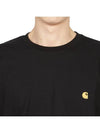 Men's Chase Mini Embroid Logo Long Sleeve T-Shirt Black - CARHARTT WIP - BALAAN 7