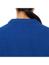 Logo Intarsia Crew Neck Knit Top Blue - GANNI - BALAAN 8