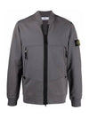 Waffen Patch Zip-up Jacket Gray - STONE ISLAND - BALAAN.