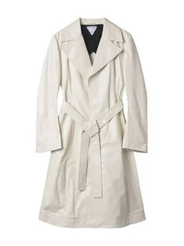 Shiny belted coat white - BOTTEGA VENETA - BALAAN 1