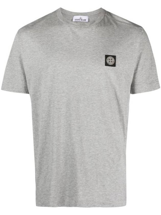 Logo Patch Short Sleeves T-Shirt Dust Melange - STONE ISLAND - BALAAN 1