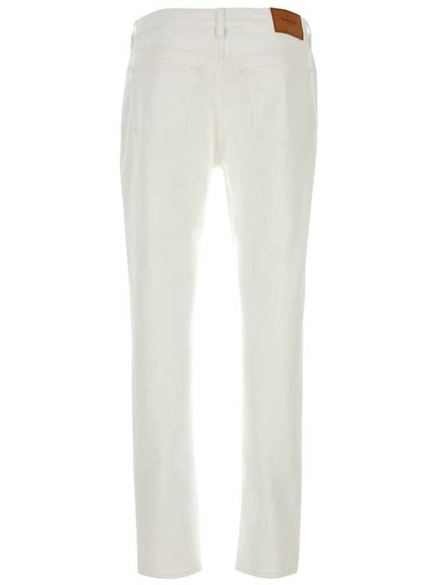 Stretch Denim Slim Fit Jeans White - BURBERRY - BALAAN 3