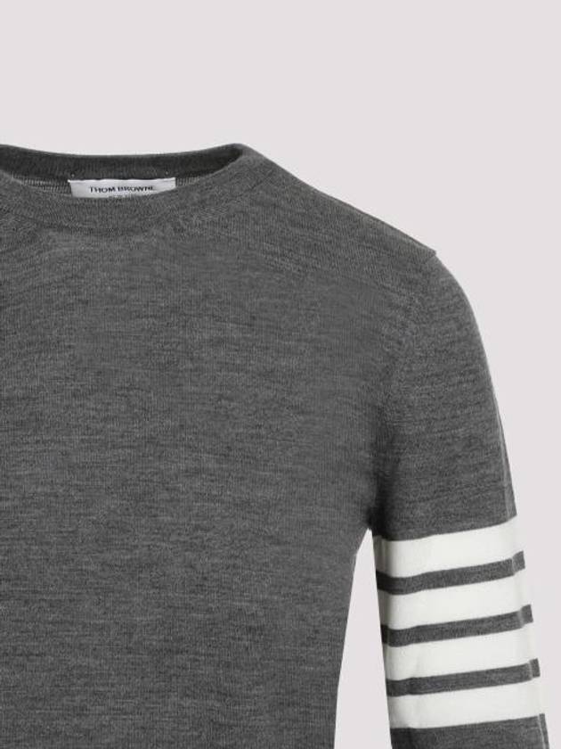 4-Bar Merino Jumper Wool Knit Top Grey - THOM BROWNE - BALAAN 7