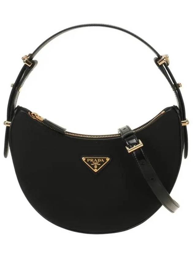 Arque Re-Nylon Leather Shoulder Bag Black - PRADA - BALAAN 2