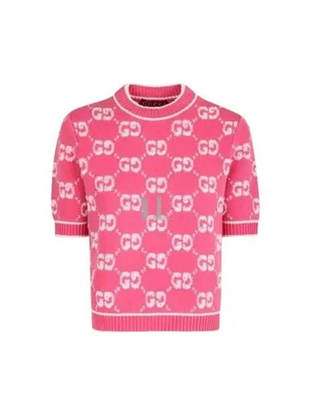 GG Boucle Wool Jacquard Knit Top Pink - GUCCI - BALAAN 2