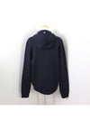 Men's Quilted Knit Down Hooded Jacket Navy - HERNO - BALAAN.