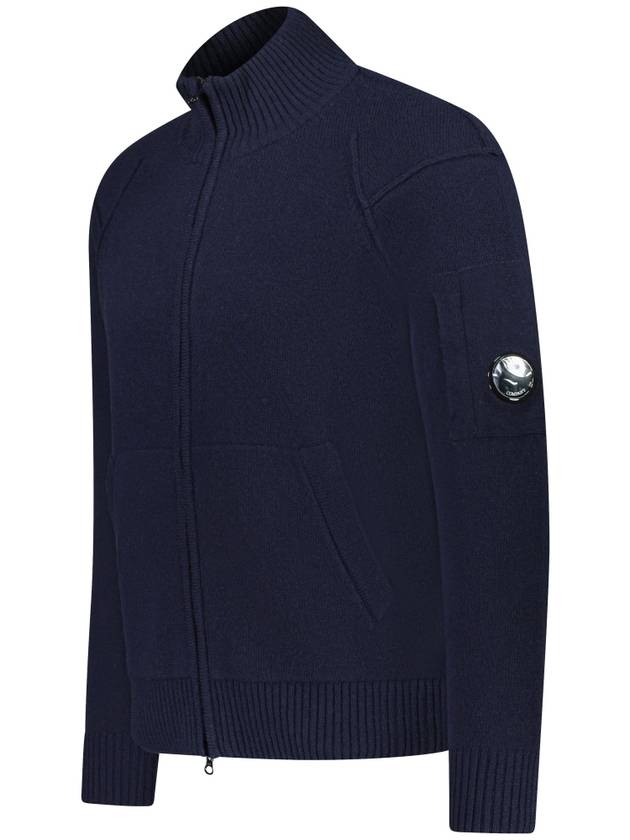 Lambswool GRS Zipped Cardigan Navy - CP COMPANY - BALAAN 4