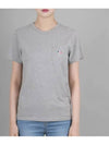 Tricolor Fox Patch Classic Pocket Short Sleeve T-Shirt Grey - MAISON KITSUNE - BALAAN 2