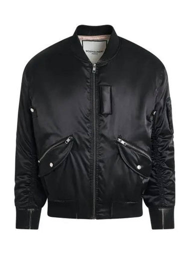 Men's Back Logo MA 1 Bomber Jacket Black - WOOYOUNGMI - BALAAN 1