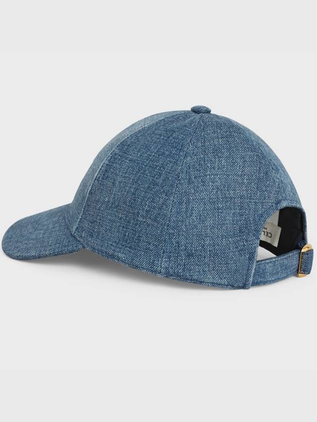 Triomphe Union Wash Denim Ball Cap Blue - CELINE - BALAAN 5