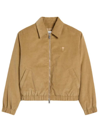 De Coeur Corduroy Bomber Jacket Sand - AMI - BALAAN 2