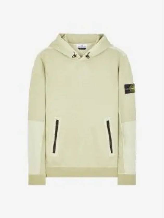 Regular Fit Mercerized Cotton Fleece Cotton Hoodie Pistachio - STONE ISLAND - BALAAN 2