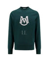 Logo Patch Round Neck Sweatshirt Green - MONCLER - BALAAN 2