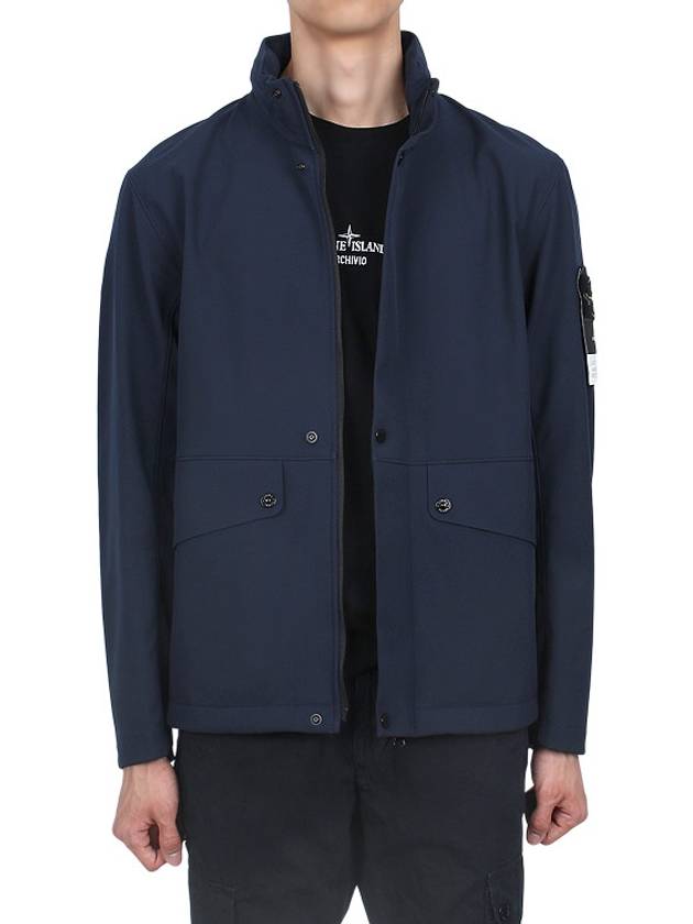 Logo Light Soft Shell Jacket Navy - STONE ISLAND - BALAAN 4