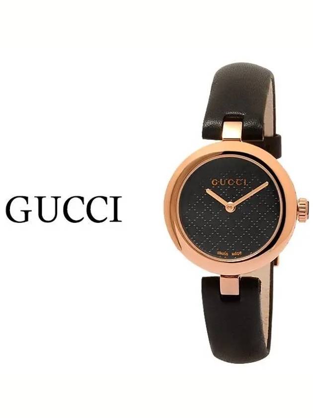 Women's Diamantissima Leather Watch Black - GUCCI - BALAAN 4