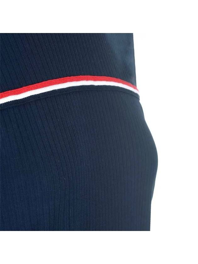 Women's High Twist Rip Stripe Short Sleeve T-Shirt Navy - THOM BROWNE - BALAAN 5