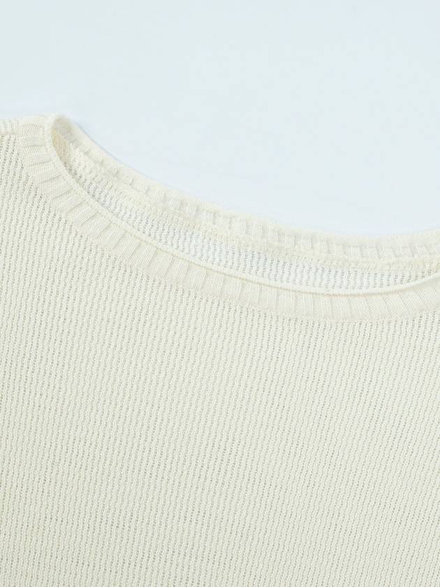 Boat Neck Long Sleeve Knit Ivory 4 Colors - CALLAITE - BALAAN 3