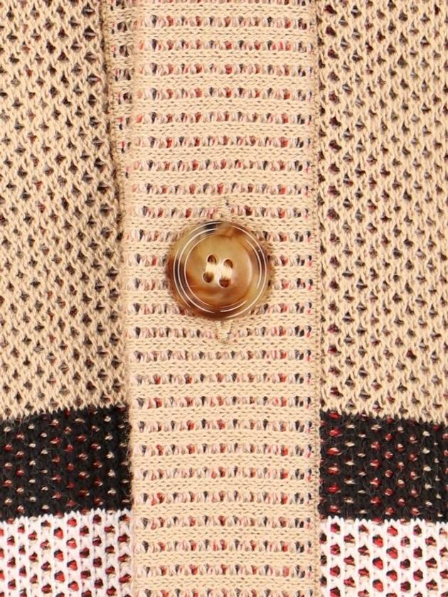 Check Technical Cotton Blend Cardigan Archive Beige - BURBERRY - BALAAN 6