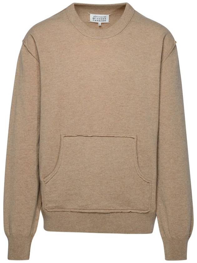 Crew Neck Wool Blend Knit Top Beige - MAISON MARGIELA - BALAAN 6