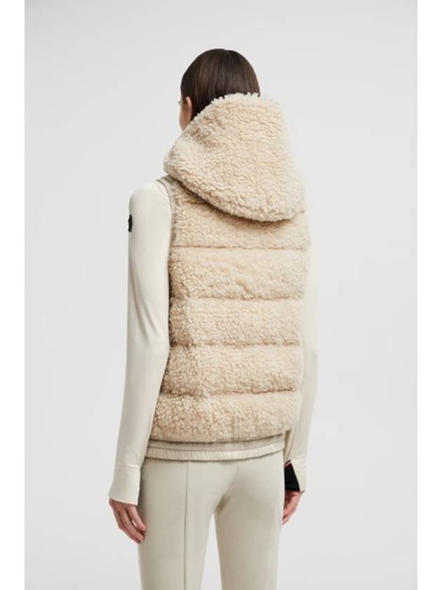 Grenoble Padded Teddy Zip-Up Vest Beige - MONCLER - BALAAN 8