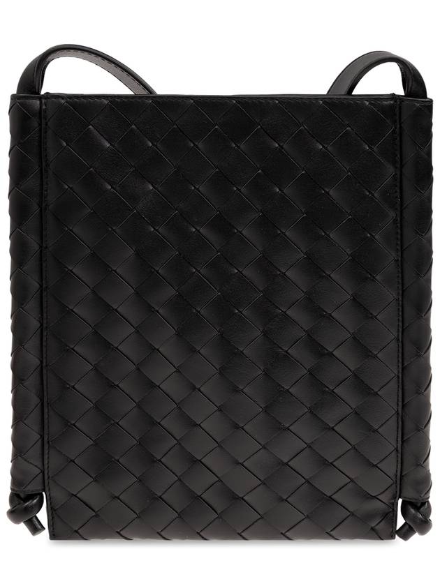 Intrecciato Flat Loop Small Cross Bag Black - BOTTEGA VENETA - BALAAN 4