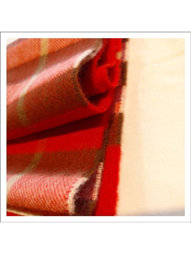 Classic Check Cashmere Scarf Red - BURBERRY - BALAAN.