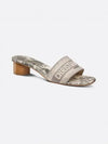 Dway Toile De Jouy Embroidered Cotton Slide Sandal Heels Grey - DIOR - BALAAN 2