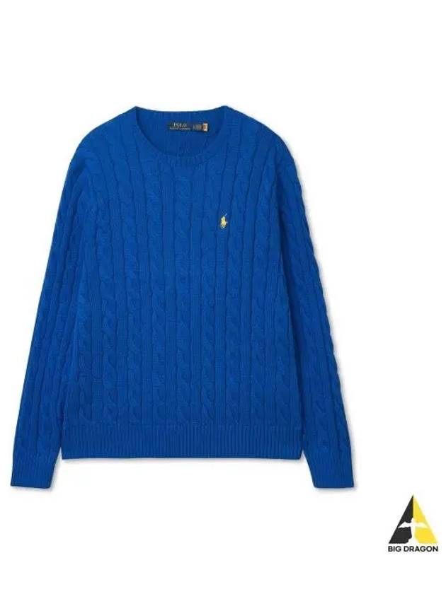 Cable knit cotton sweater dark blue - POLO RALPH LAUREN - BALAAN 1