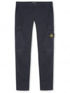 Logo Patch Cargo Straight Pants Navy - STONE ISLAND - BALAAN 2